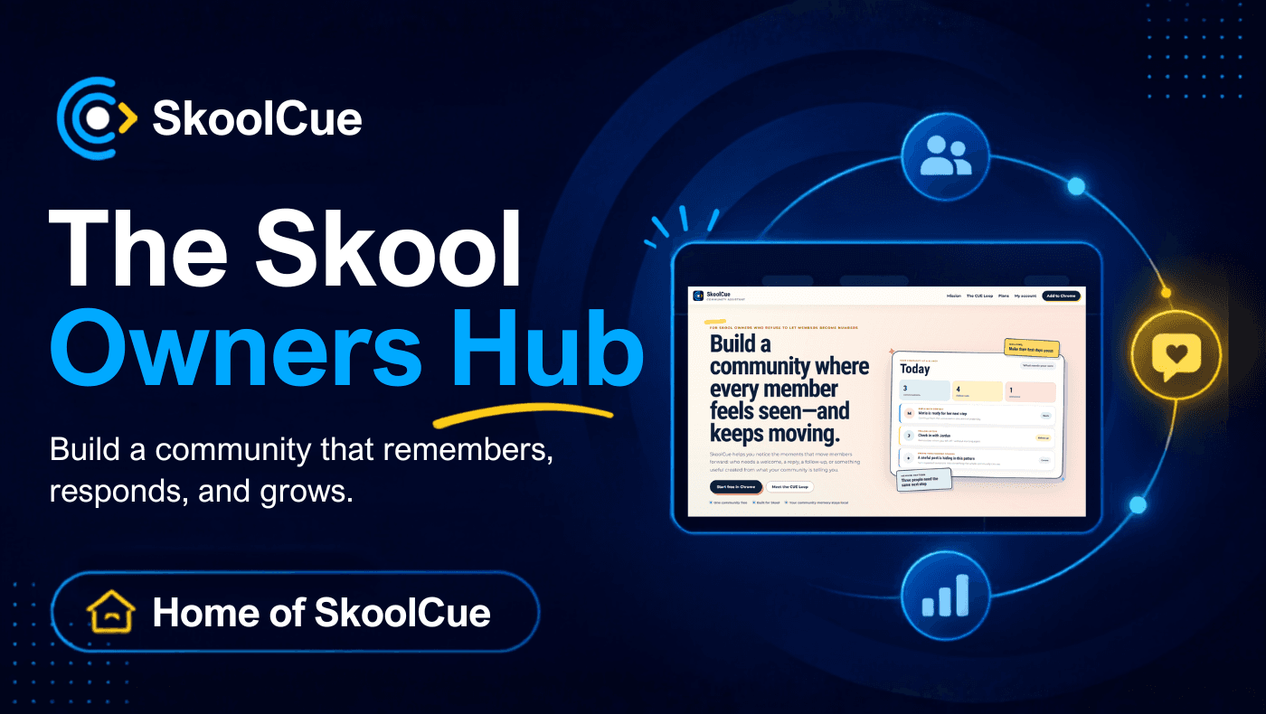 SkoolCue | The Skool Owners Hub cover